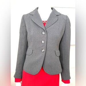 Ann Taylor Charcoal Pinstripe Blazer
